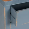 Cómoda Azul de Madera con 4 Cajones y Patas Altas 115 cm 610590