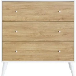 Cómoda 3 Cajones Color Blanco-Natural LARSEN MBLDOR0000015