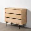 Cómoda de Dormitorio Madera y Metal Natural-Negro 615682