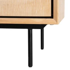 Cómoda de Dormitorio Madera y Metal Natural-Negro 615682