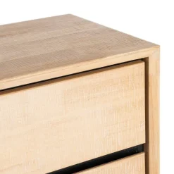 Cómoda de Dormitorio Madera y Metal Natural-Negro 615682