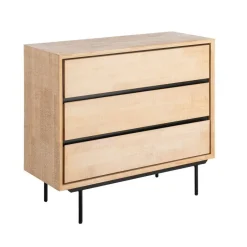 Cómoda de Dormitorio Madera y Metal Natural-Negro 615682
