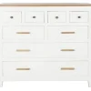Cómoda de Madera Blanca con 8 Cajones en Mango y Acacia MB-207442