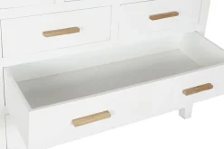 Cómoda de Madera Blanca con 8 Cajones en Mango y Acacia MB-207442