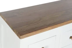 Cómoda de Madera Blanca con 8 Cajones en Mango y Acacia MB-207442