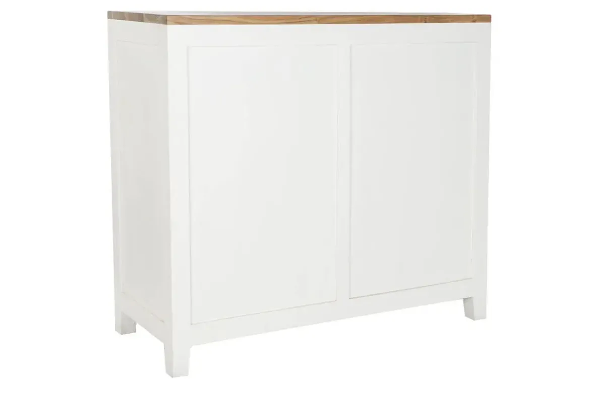 Cómoda de Madera Blanca con 8 Cajones en Mango y Acacia MB-207442