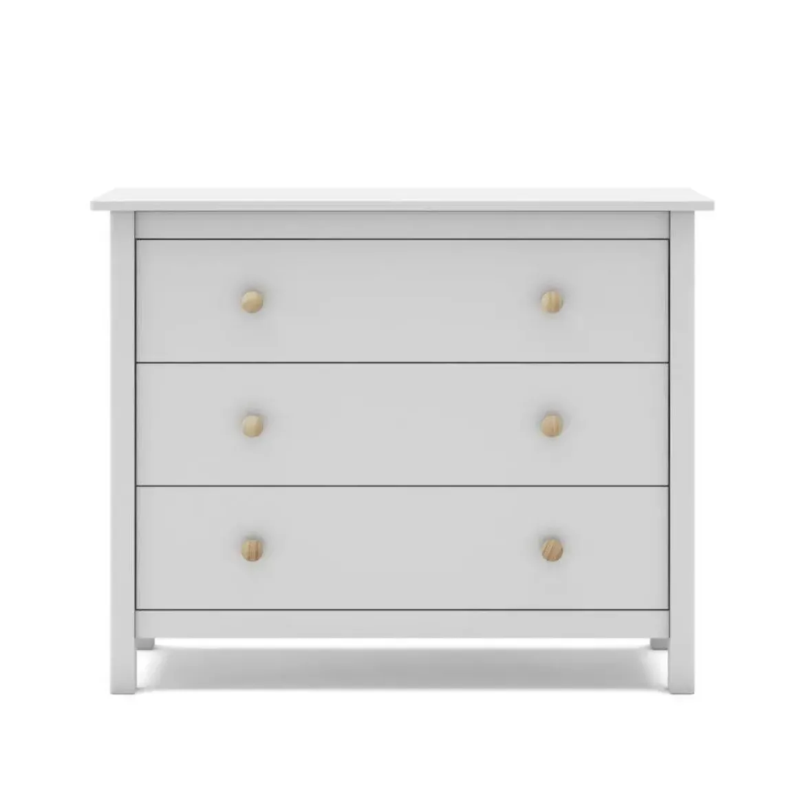 Cómoda de Madera Color Blanco con 3 Cajones MAX