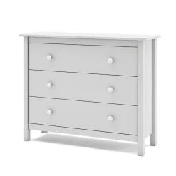 Cómoda de Madera Color Blanco con 3 Cajones MAX
