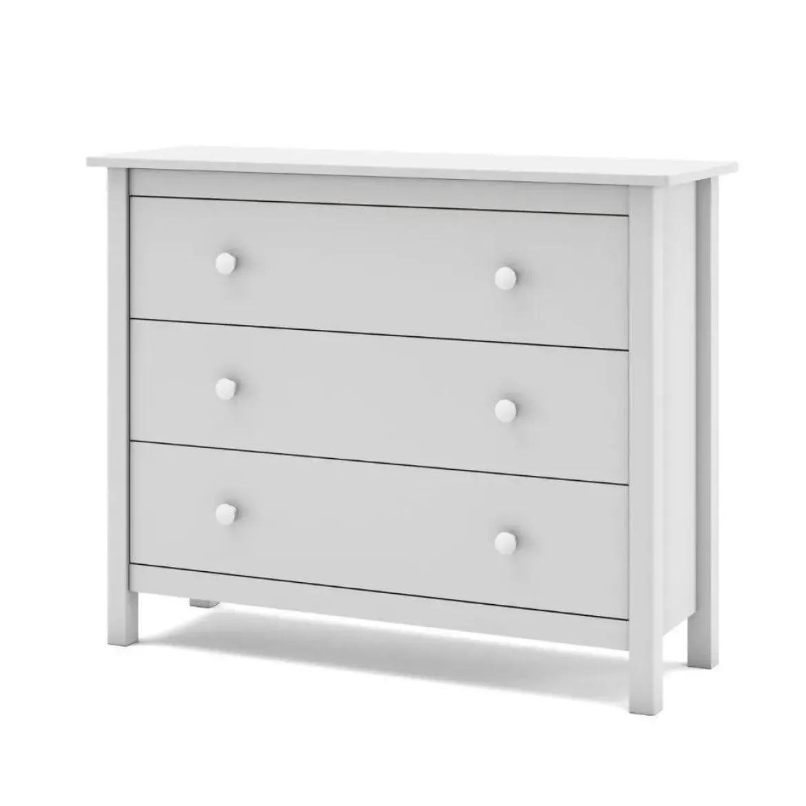 Cómoda de Madera Color Blanco con 3 Cajones MAX