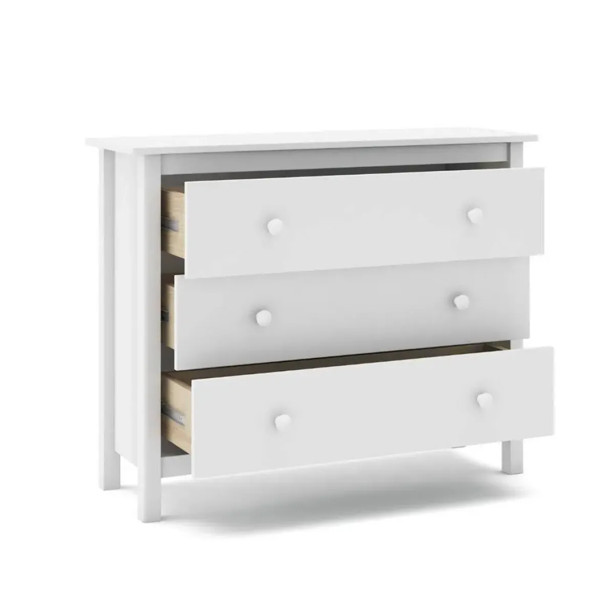 Cómoda de Madera Color Blanco con 3 Cajones MAX