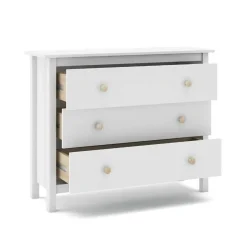Cómoda de Madera Color Blanco con 3 Cajones MAX