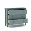 Cómoda de Madera Color Verde Petróleo con 3 Cajones MAX