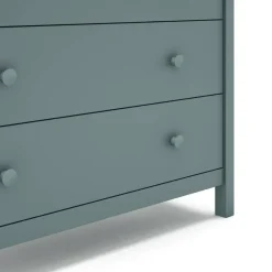 Cómoda de Madera Color Verde Petróleo con 3 Cajones MAX