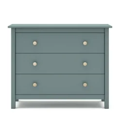 Cómoda de Madera Color Verde Petróleo con 3 Cajones MAX