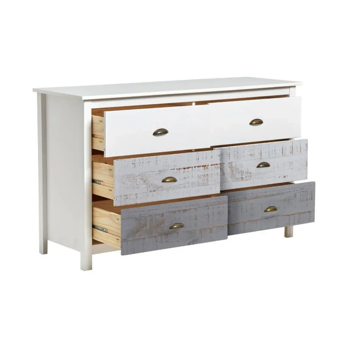 Cómoda de Madera con 6 Cajones ROMANTICA