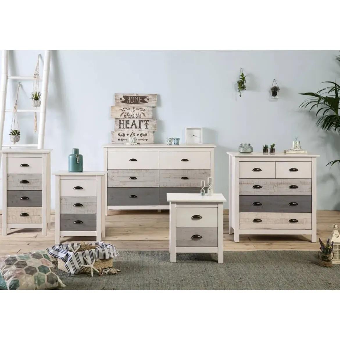 Cómoda de Madera con 6 Cajones ROMANTICA