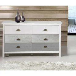 Cómoda de Madera con 6 Cajones ROMANTICA