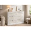 Cómoda de Madera de Mango Blanca con 6 Cajones MB-219427