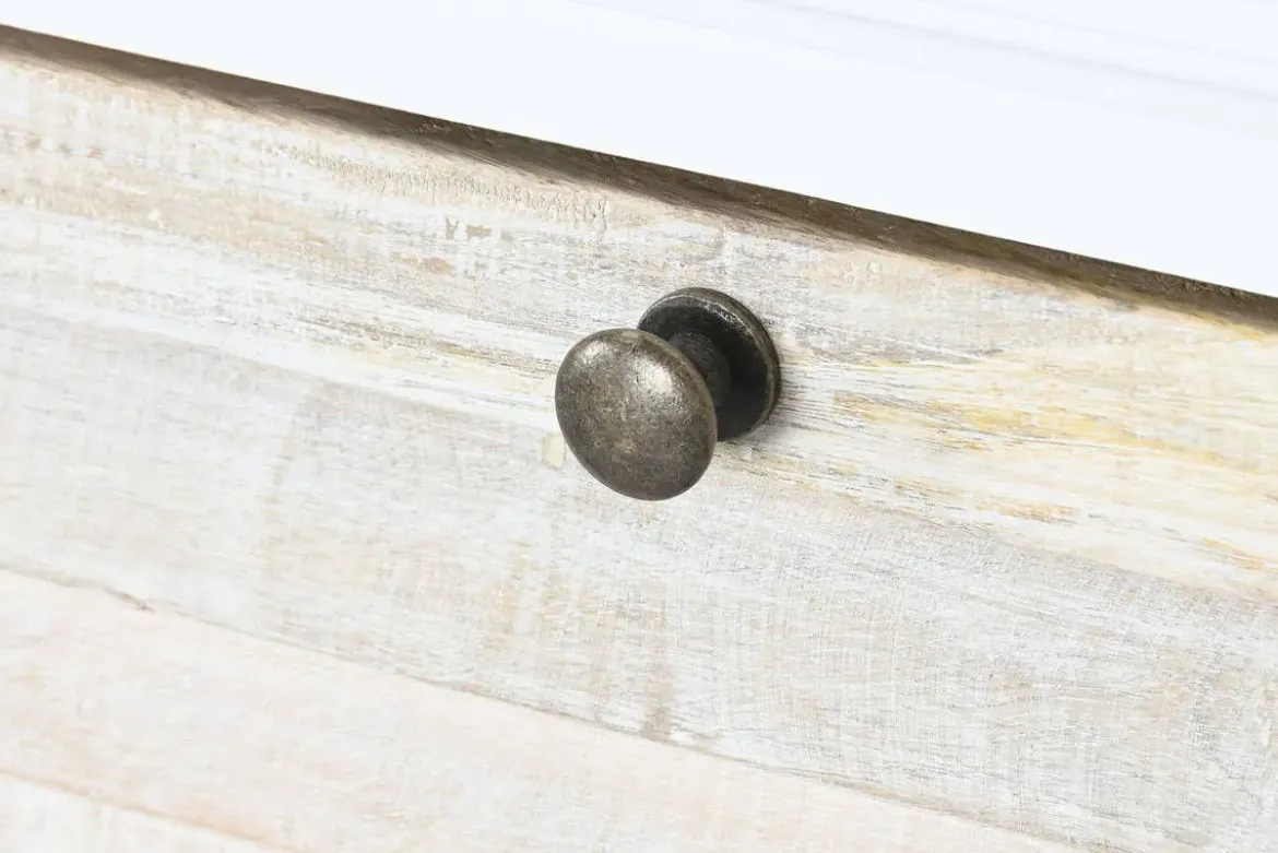 Cómoda de Madera de Mango Blanca con 6 Cajones MB-219427