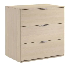 Cómoda de tres cajones con acabado de roble LC7823R
