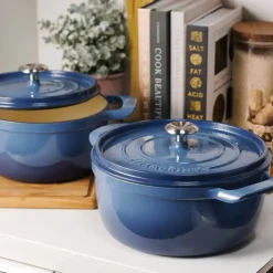 Cocotte de Hierro Fundido Esmaltado Azul 22 cm 3,7L 31700154