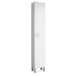 Columna de Baño Blanca con 2 Puertas y Estantes Regulables KONCEPT 305260BO