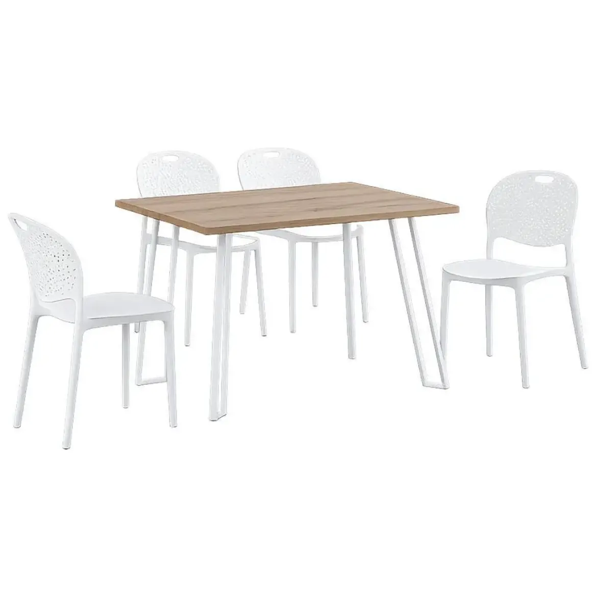 Comedor Completo Mesa de Melamina y 4 Sillas JANSEN