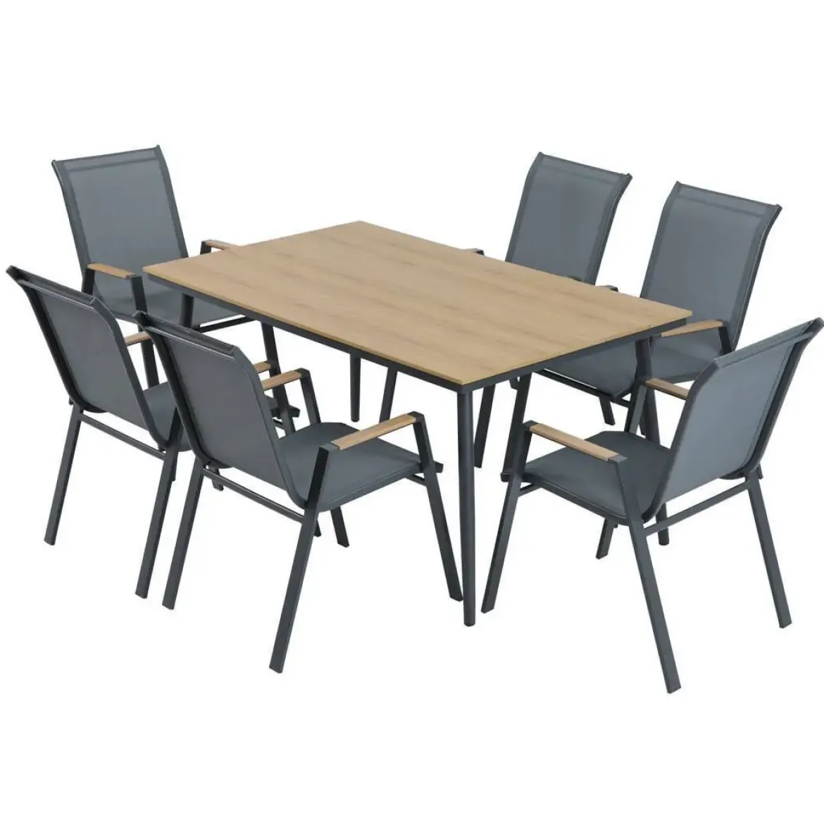Comedor de Jardín 6 Comensales Acero MB-224527