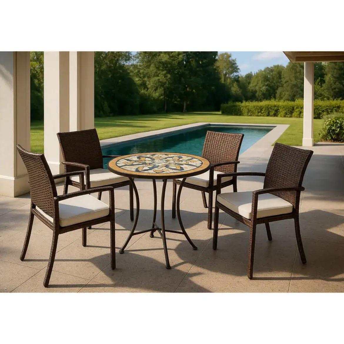 Comedor de Jardín con Mesa y 4 Sillas BORA/BAHIA