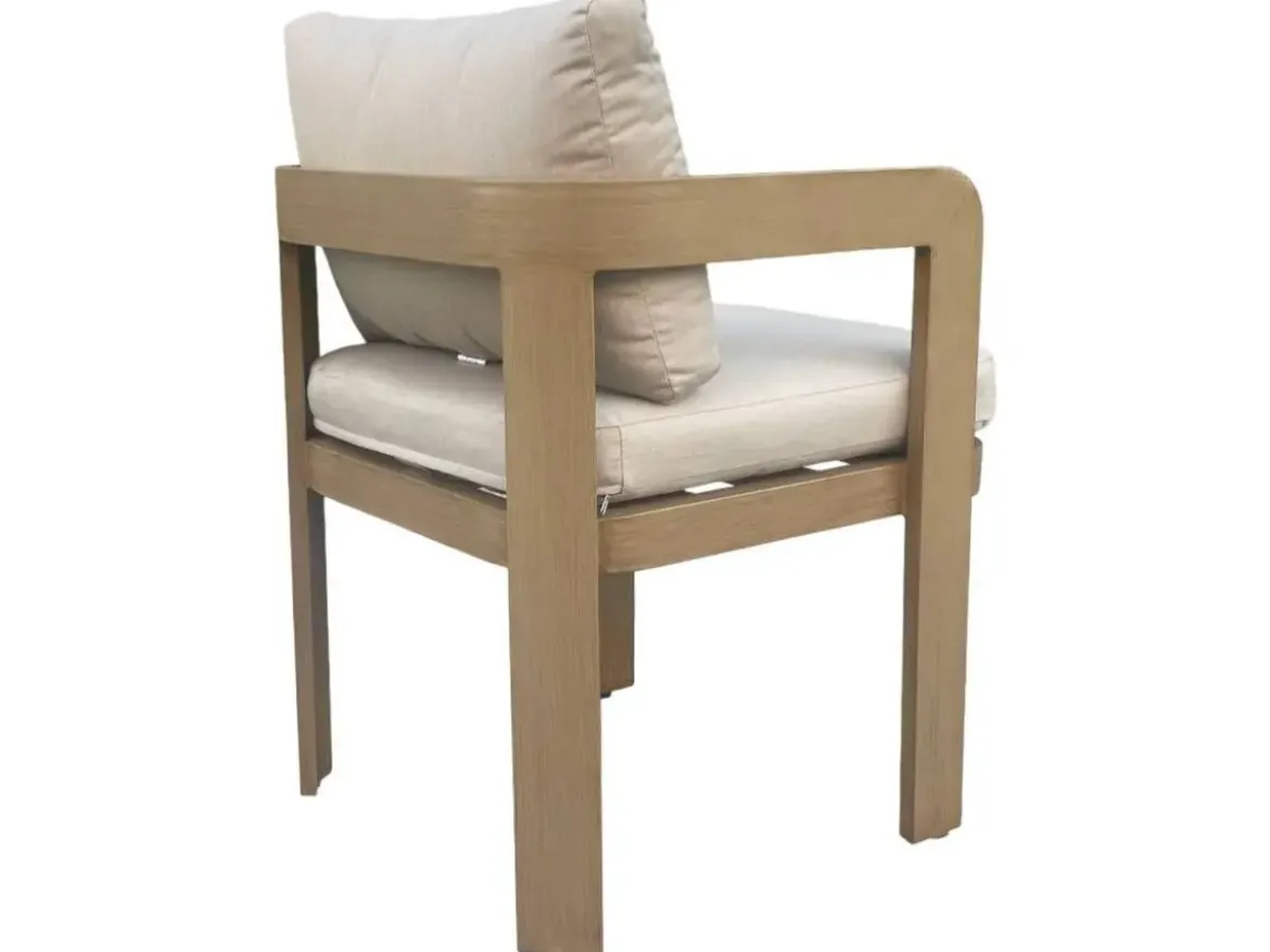Comedor de Jardín de Aluminio con 6 Sillas Marrón Simil Madera MB-224606