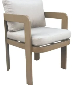 Comedor de Jardín de Aluminio con 6 Sillas Marrón Simil Madera MB-224606