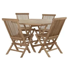 Comedor de Jardín Plegable de Madera de Teca 4 Comensales MB-193185
