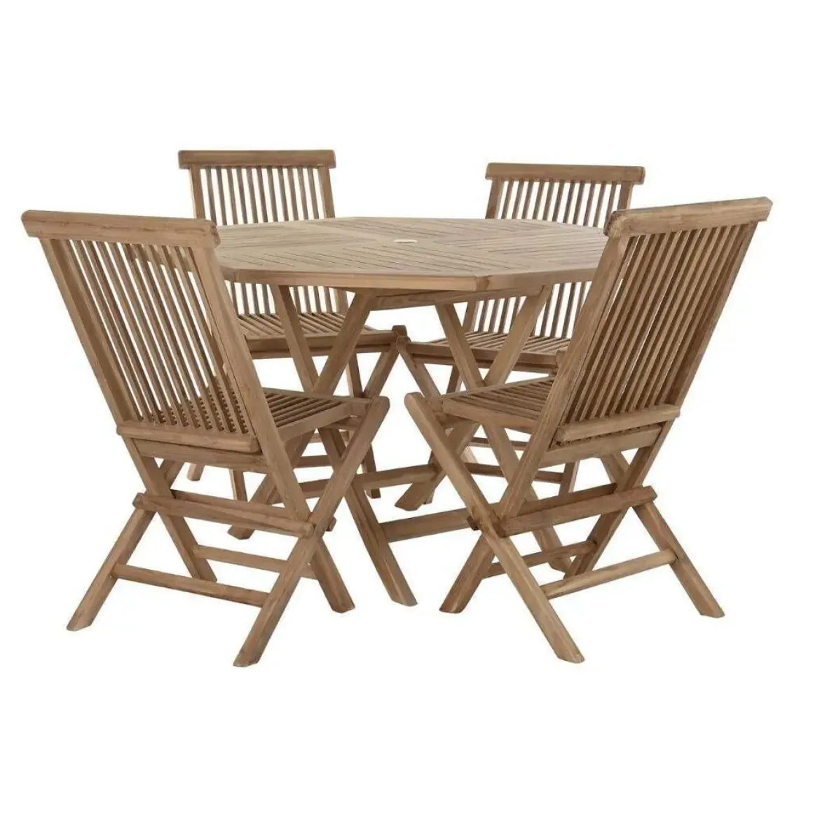 Comedor de Jardín Plegable de Madera de Teca 4 Comensales MB-193185