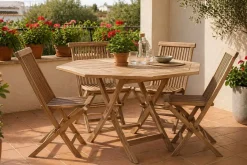 Comedor de Jardín Plegable de Madera de Teca 4 Comensales MB-193185