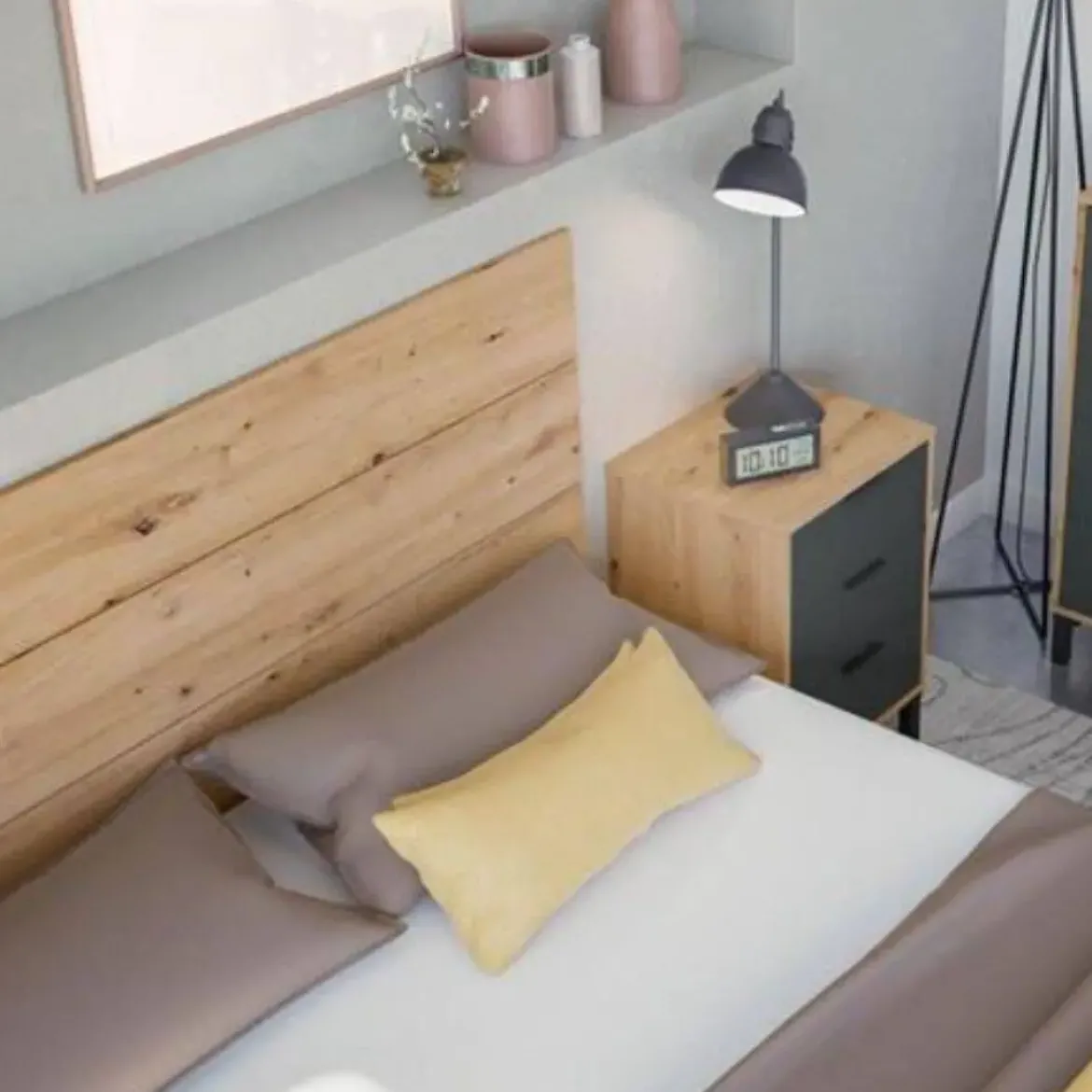 Composición de Dormitorio con Acabados en Antracita y Nordik ENZO 0Z6076W