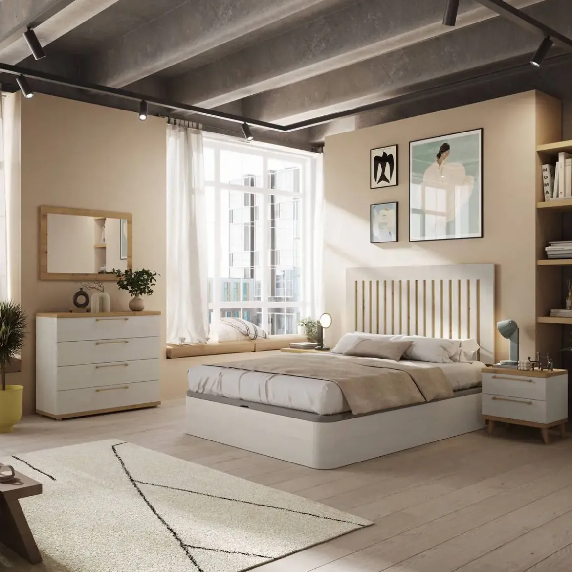 Composición de Dormitorio de Matrimonio Polar/Artisan KRONOS 5 N 809