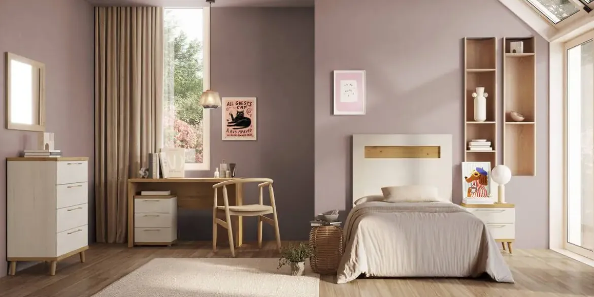 Composición de Dormitorio Juvenil Acabado Polar/Artisan KRONOS 5 N 820