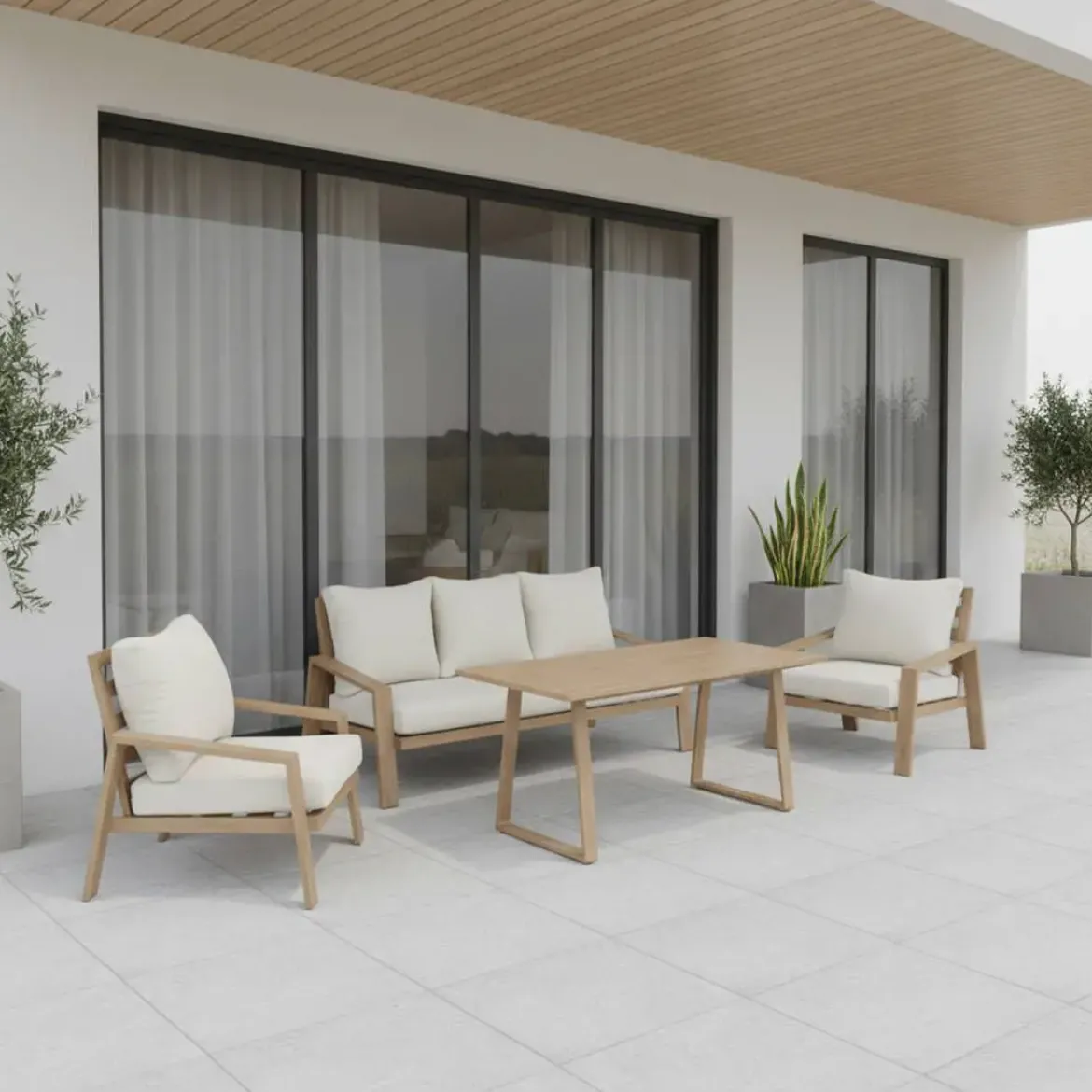 Composición de Jardín Aluminio Imitación Madera NORUEGA