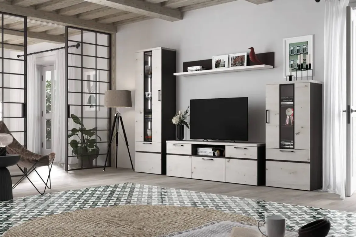 Composición de Salón 280 cm Acabado en Ébano y Albian OTTO 108