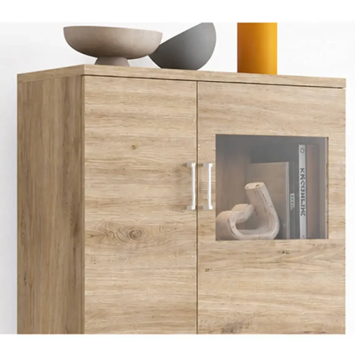 Composición de Salón 260 cm Moderna en Roble Natural KRONOS.5N 607