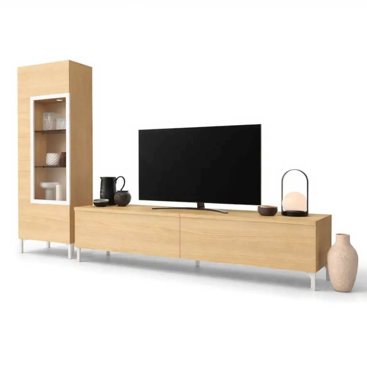 Composición de Salón con Mueble TV y Vitrina NEO.4 322