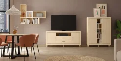 Composición de Salón MOON EVO de melamina en acabado en Alpin Nº 1