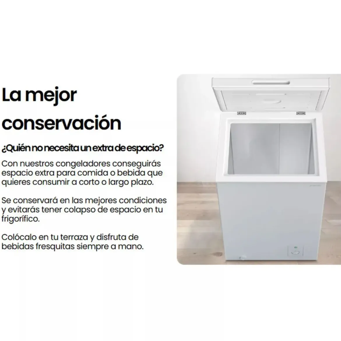 Congelador Horizontal de 78 L Clasificación Energética E INFINITON CH80H84WEH
