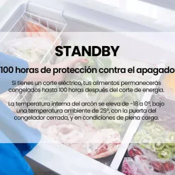Congelador Horizontal Infiniton 254 Litros Clase E Stand By CH25H86WEK