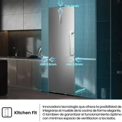 Congelador Vertical HISENSE FT3K310SAIE1 No Frost 312L Inox Display Exterior
