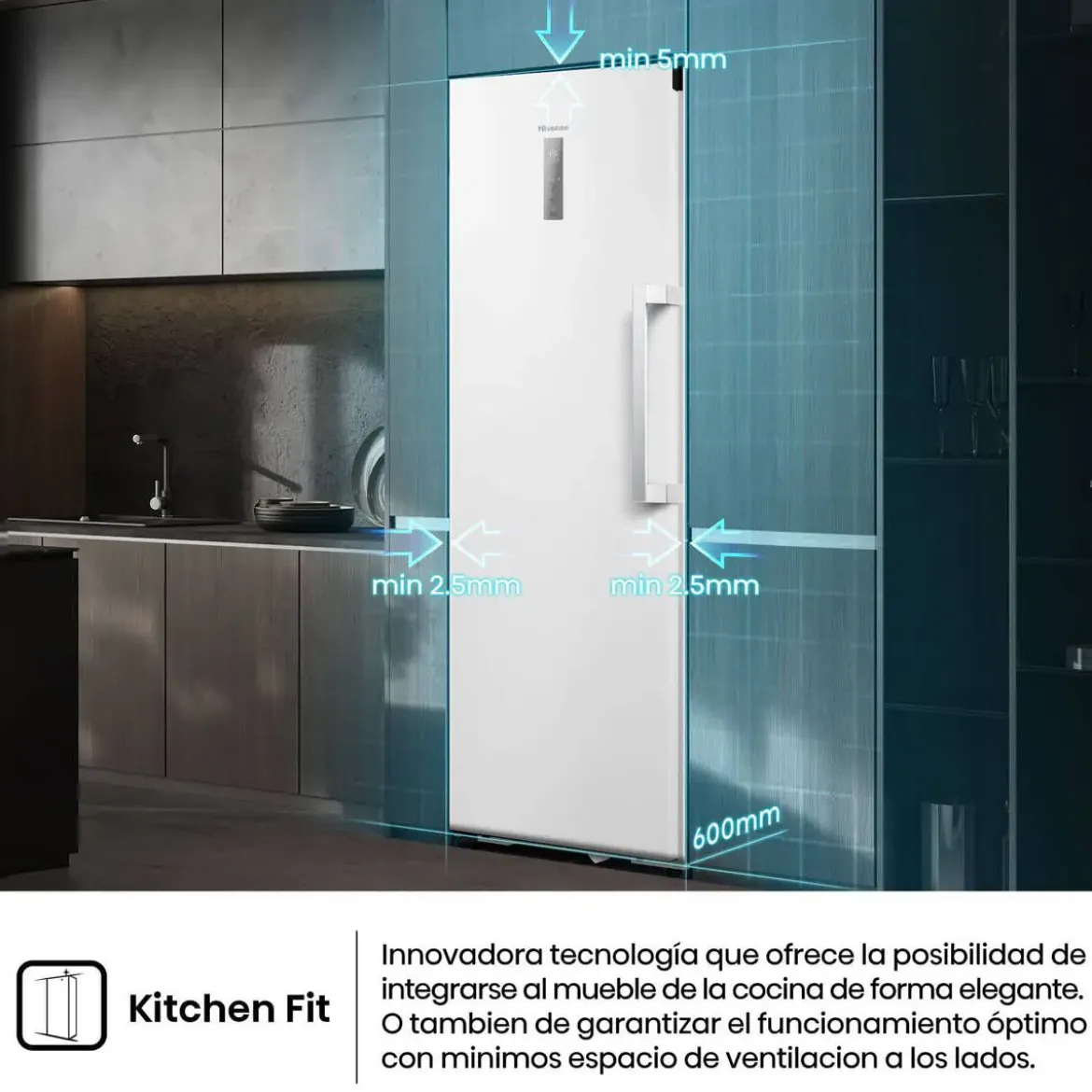Congelador Vertical HISENSE FT3K310SAIE1 No Frost 312L Blanco Display Exterior