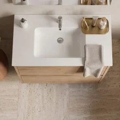 Conjunto de Baño 80 cm Color Medieval Medio con Lavabo FAMILY TECH