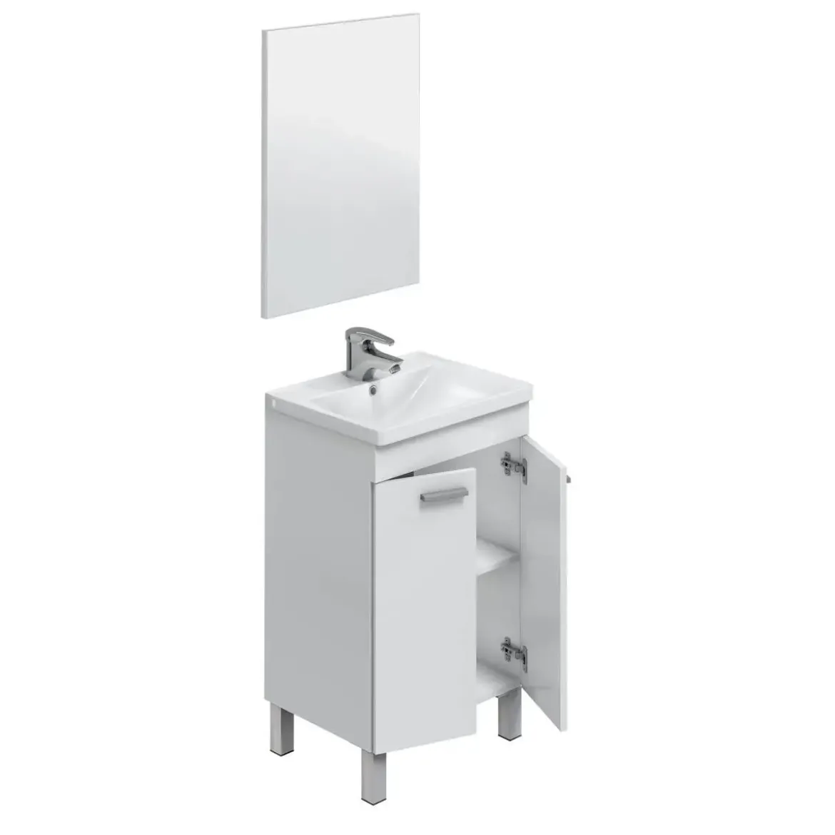 Conjunto de Baño 50 cm con 2 Puertas Blanco Brillo KONCEPT 305210BO