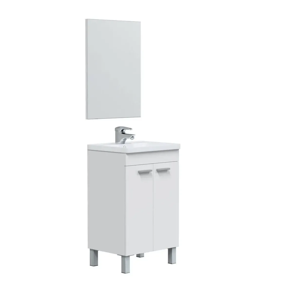 Conjunto de Baño 50 cm con 2 Puertas Blanco Brillo KONCEPT 305210BO