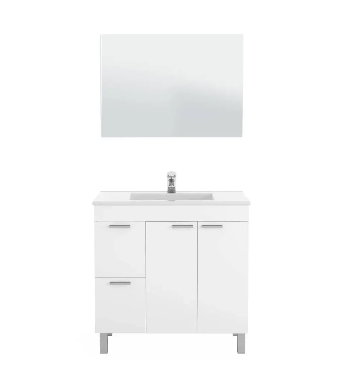 Conjunto de Baño 80 cm con 2 Puertas Blanco Brillo AKTIVA 305450BO